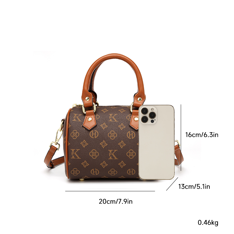 MKF designer bag free shipping High quality casual Boston bag simple versatile classic printing vintage handbag for woman