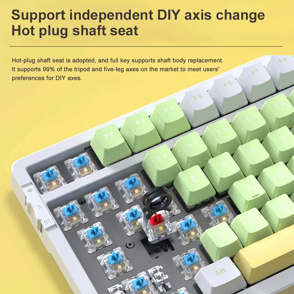 Ajazz Ak992 Gaming Mechanical Keyboard RGB 100 Keys Hot Swap Keyboard 5.0 Wireless 2.4G Usb For Pc Gamer Desktop Z250805