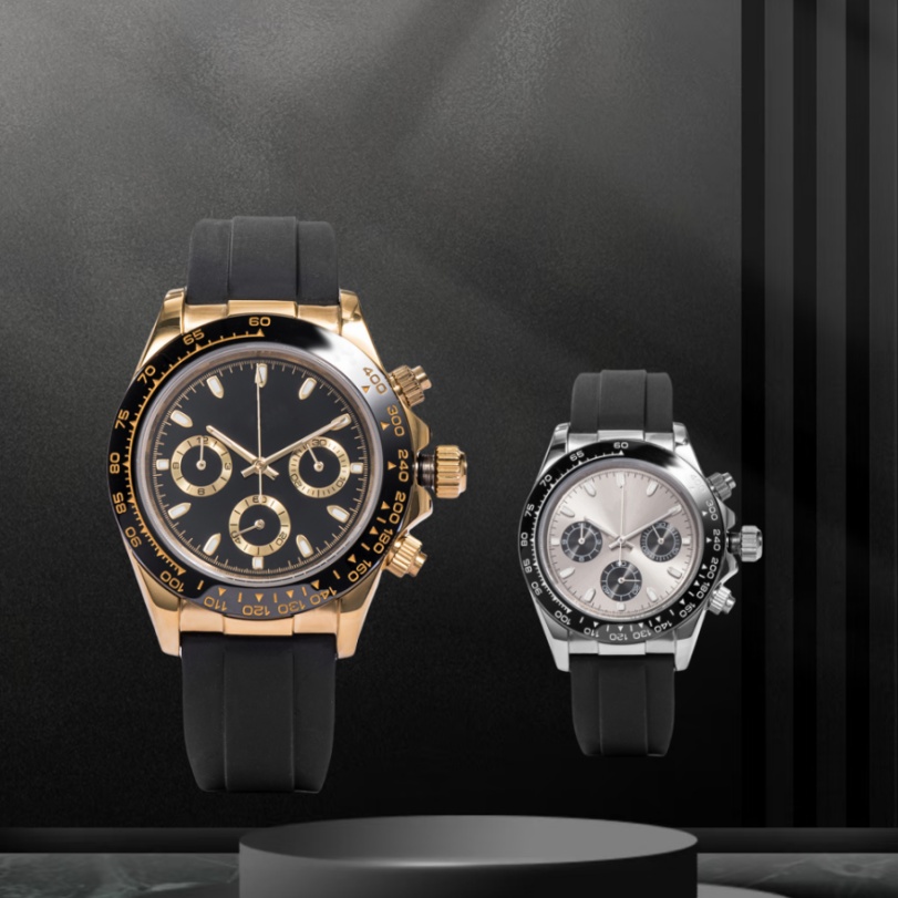 Stainless Steel Mens Athletic Chronograph Wristwatch - Scratch Resistant Glass Face