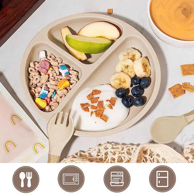 6pcs BPA Free Silicone Feeding Set Sucker Bowl Dishes Plate Straw Cup Spoon Forks Baby Bib For Childrens Tableware Easy Clean X250806