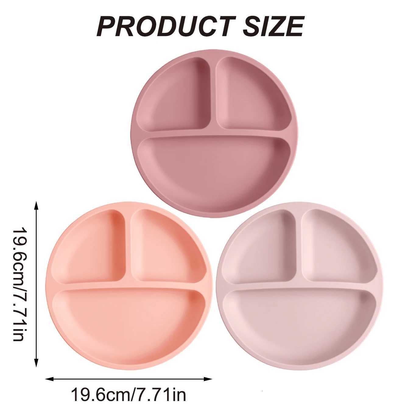 3PCS Silicone Baby Feeding Set Suction Dish Plate BPA Free Toddler Training Tableware Eco Friendly Weaning Utensils Kids X250806