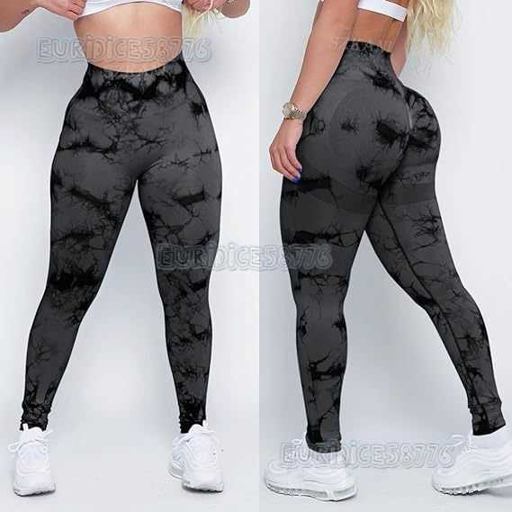 High Waist Peach Hip Tight Pants High Elastic Fitness Pants Seamless Slim Tie Dye Yoga Pants H250806