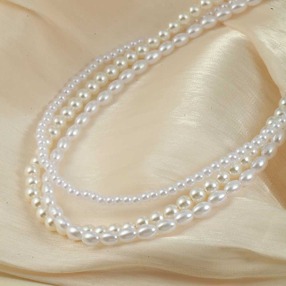 Womens Luxury Imitation Pearl Necklace Stainless Steel Golden Spring Buckle Chain Choker Neck Womens Jewelry Birthday Gifts Y250805