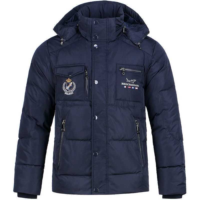 New Down Feather Mens Jacket Thickened Bruce Shark 70% Gray Duck Down Men Coats Fashion Casual Winter Warm Large Size 3XL W250806