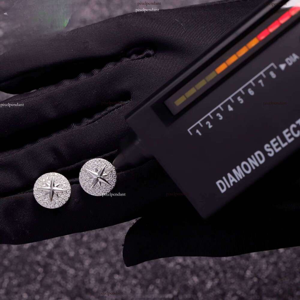 Fashion Jewelry S Men and Women Pure Sier Hip Hop Silicone Stone Stud Earrings