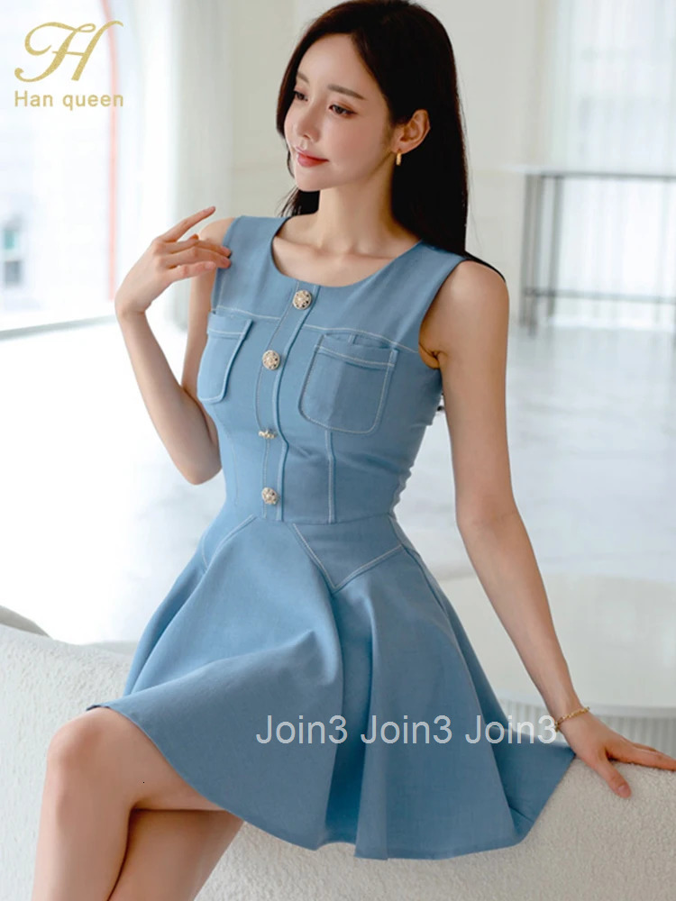 Summer Clothing Elegant Party Dresses Sleeveless Fashion Simple A-Line Vestidos Casual Office Short Dress