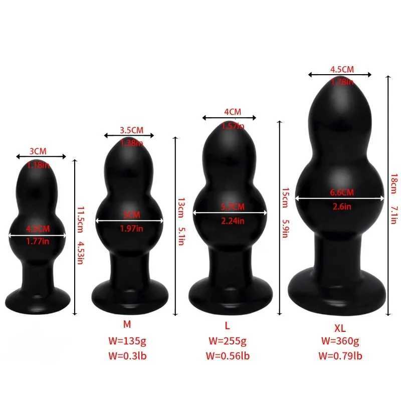 3 Sizes Large Anal Plug Big Butt Plug Ball Adult Sex Toys For Women/Men Gay Masturbators Anal Toys Vaginal Anus Dilator Sex Shop XJ250806