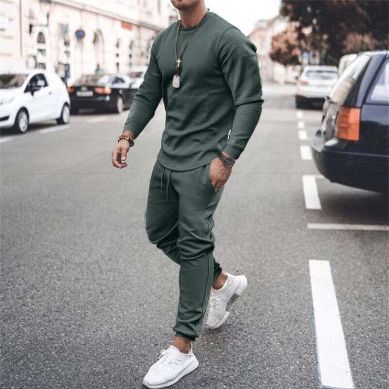Designer Leisure High Quality Clothing Summer Independent Station Long Sleeve Casual Suit Two piece Men's Multicolor Manufacturer