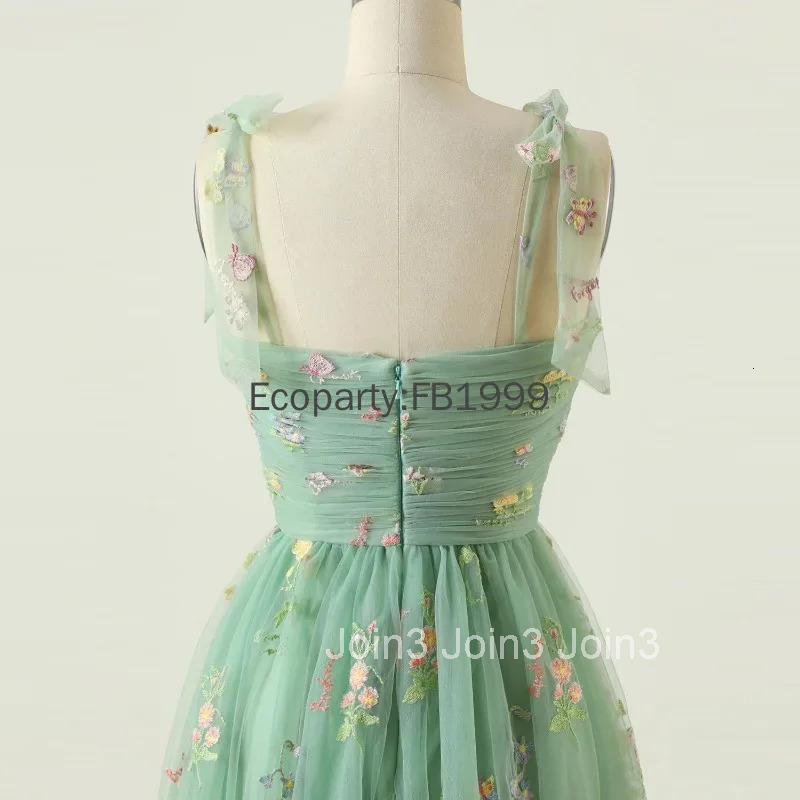 New Women Elegant Evening Party Dress Mesh Strap Sleeveless Lace Embroidery Dubai Banquet Gown Prom Dresses Female Vestidos