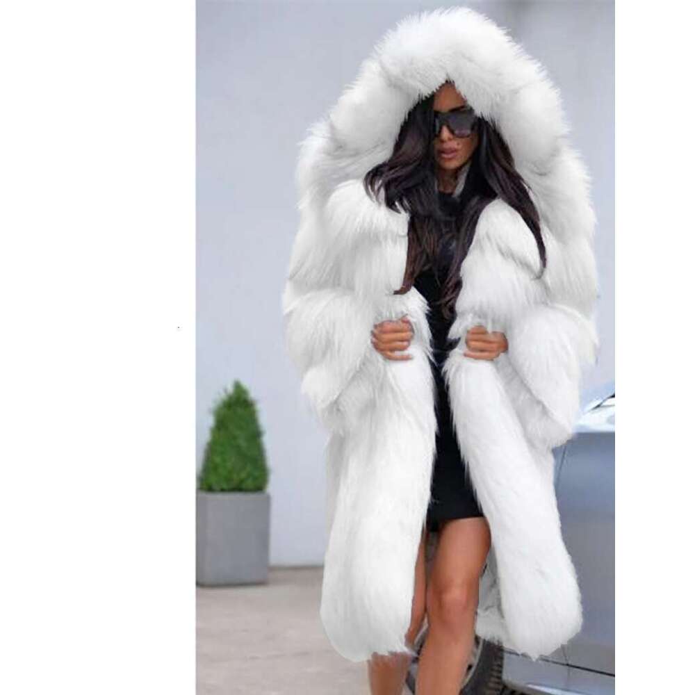 Women's Clothing Hooded Long Fashion Fur Jacket Women