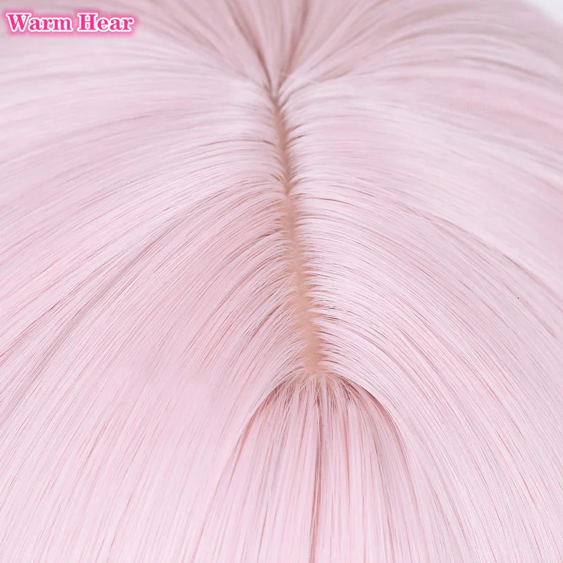 Anime Synthetic Hair Akiyama Mizuki Cosplay Wig Long 45cm Light Pink Curly Wig Heat Resistant Hair Halloween Party Woman Wigs 250805