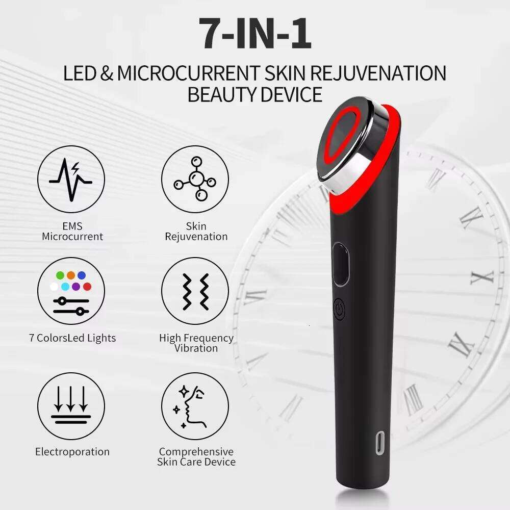 7 Color Light Massager Facial Treatment Light LED Sound Wave Ion Vibration Skin Tension Facial Enhancement Anti Wrinkle Equipmen