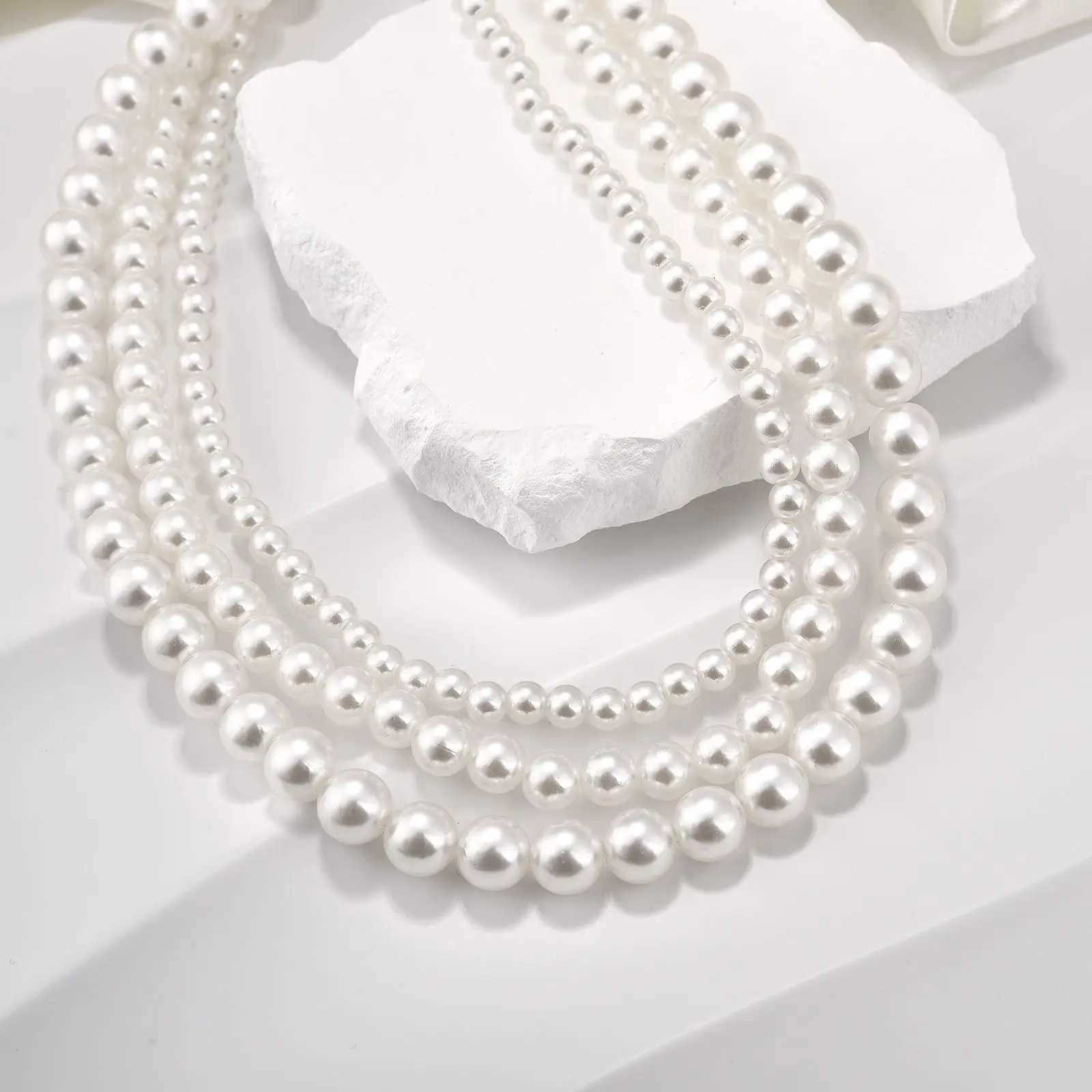 Vintage Style Simple Natural Freshwater Pearl Chain Necklaces For Women Wedding Love Gift Fashion Glamor Jewelry Y250805