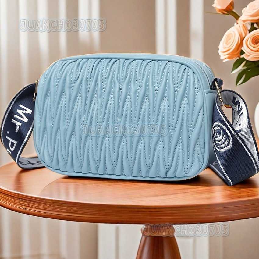 Trendy Textured Quilted Small Square Bag Bags Fashionable Underarm Shoulder Bag Wide Strap Crossbody Bag H250806