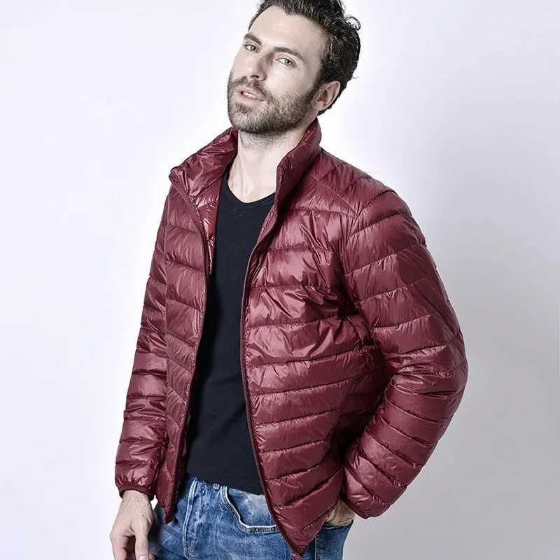 Autumn Ultralight Thin Down Coat Men Goose Feather Large Size Casual Short Jacket Men Stand Collar Down Jacket Wholesale W250806