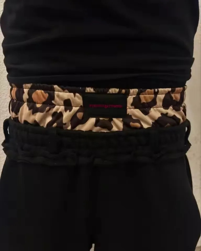 Goth Harajuku Double Layer Elastic Waistband Men Pants Hip Hop Letter Print Y2k Cargo Joggers Loose Casual Sweatpants 250806