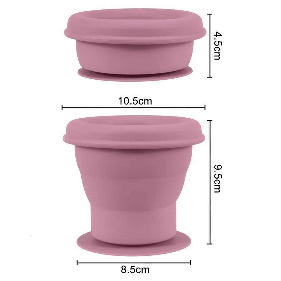 Portable Baby Soft Silicone Feeding Cups Drinkware Newborn Learning Cups Food Grade Snack Cup Container With Sucker Baby Supplies X250806