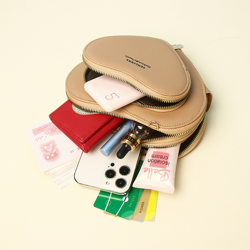 Women's Crossbody Ins Fashion Versatile Korean Style Heart-shaped Phone Multifunctional Large Capacity Bag