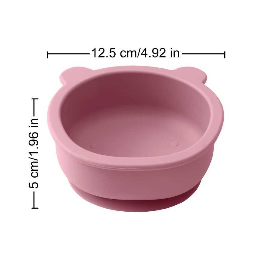 1PC Silicone Baby Tableware Suction Dinner Set Eating Training Baby Supplies Cartoon Cute Bear Shape Bowl Toddler Tableware X250806