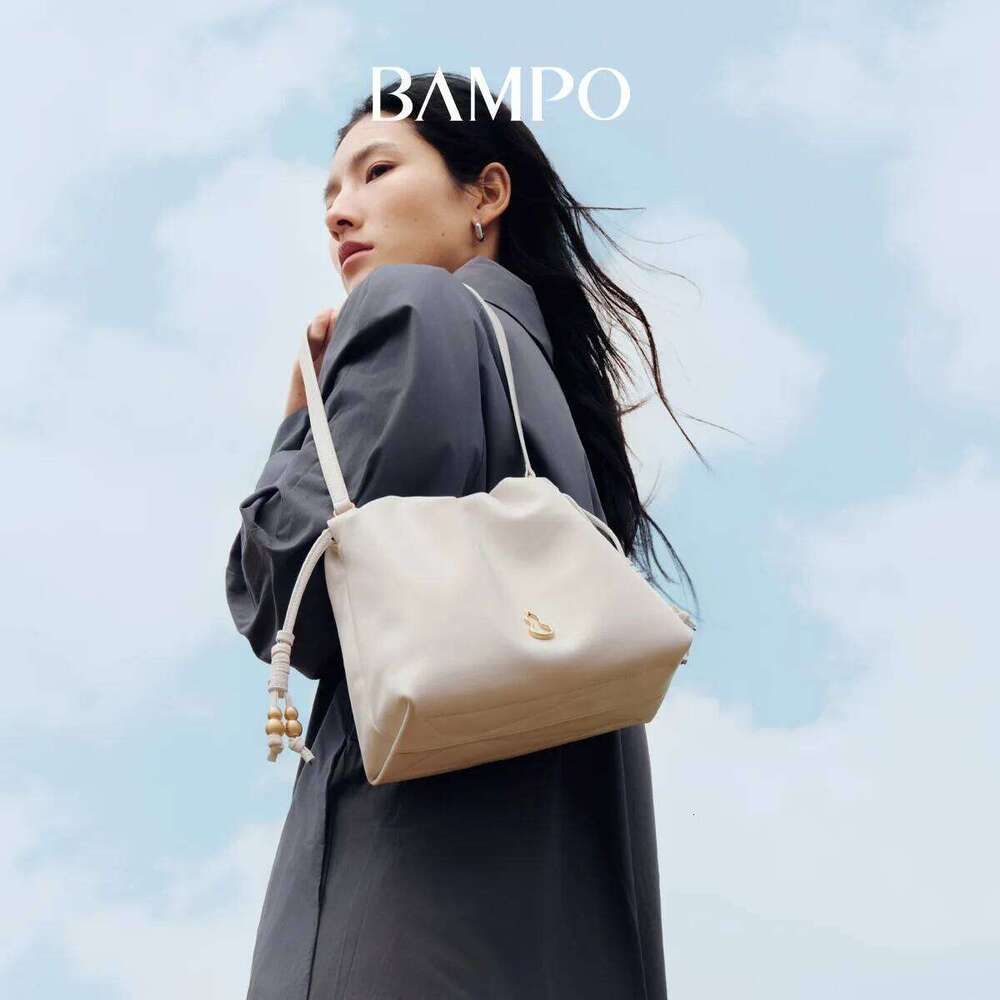 BAMPO 2025 New Fashion ful Cloud Small Size Top Grain Leather Underarm Single Shoulder Garbage Crossbody Bag