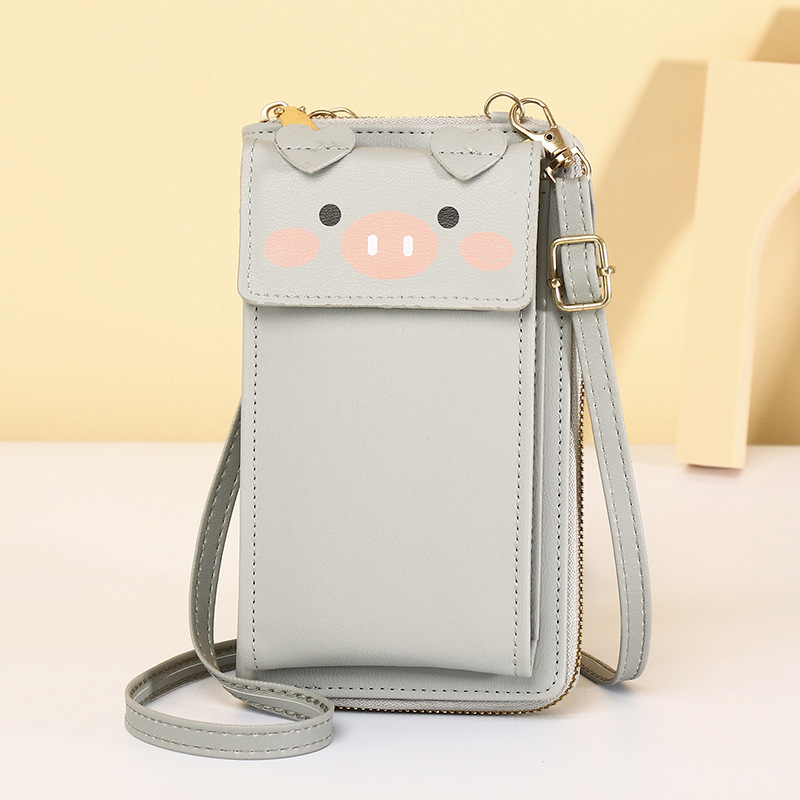 New Women's Wallet Vertical Style Single Shoulder Crossbody Small Fashion Simple Ins Cute Piggy Phone Bag