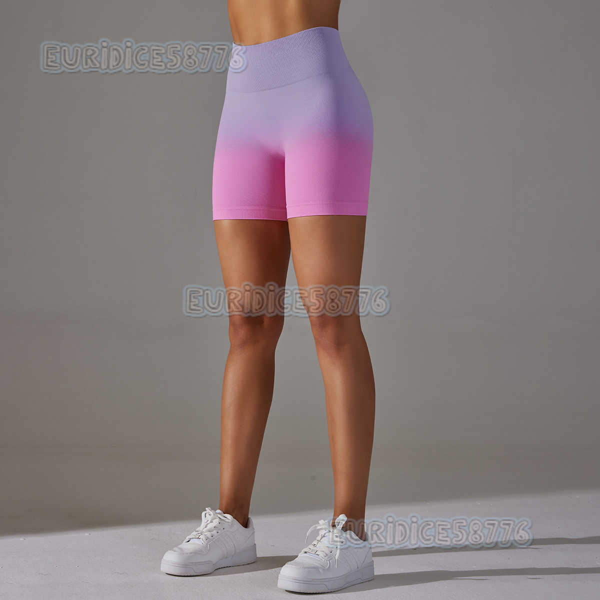 Seamless Tummy Control Pants High Elastic Gradient Color Peach Hip Tight Sports Yoga Pants High Waist Fitness Shorts H250806