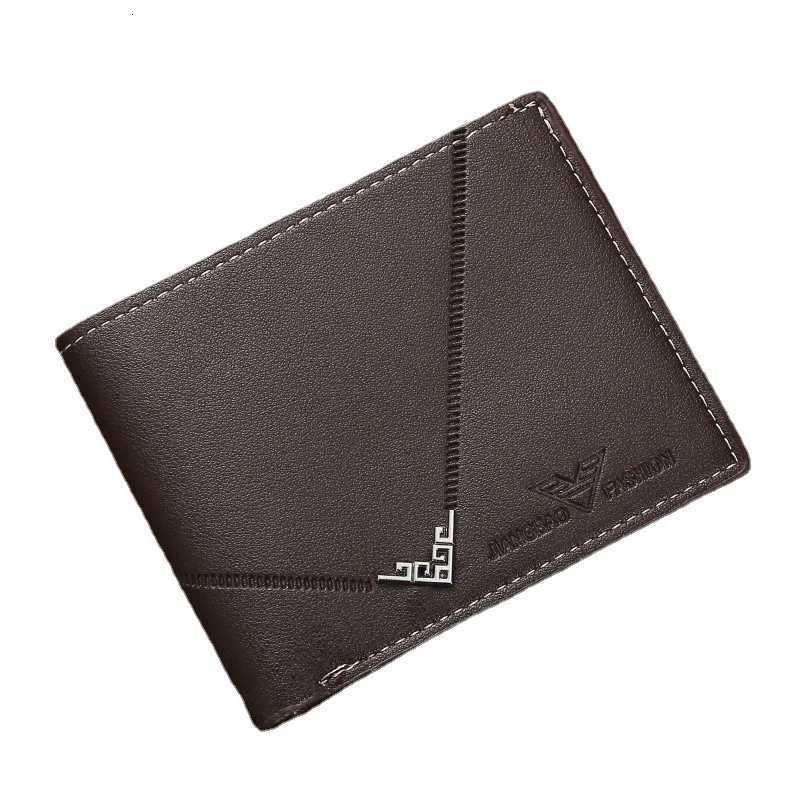 New Mens Wallet Mens Short Money Wallet Mens Youth Simple Fashion Multi-card Space Lychee Grain Horizontal Splicing Leather Wallet XJ250806