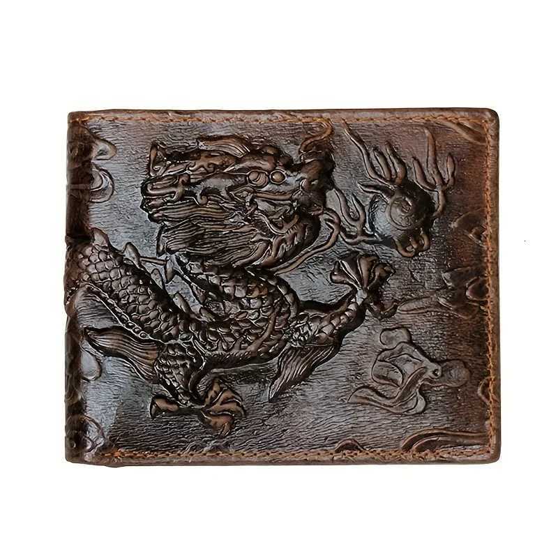 Mens Vintage Genuine Leather Wallet 3D Printed Tiger Wallet Card HolderXJ250806