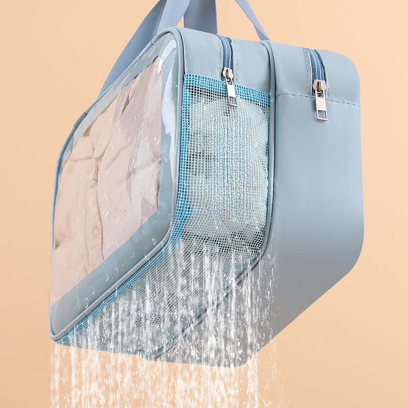 Designer luxury Korean Style Handheld Makeup Bag PVC Dry Wet Separation Toiletry Bag Portable Waterproof Bathing Swimming Matte Storage Bag