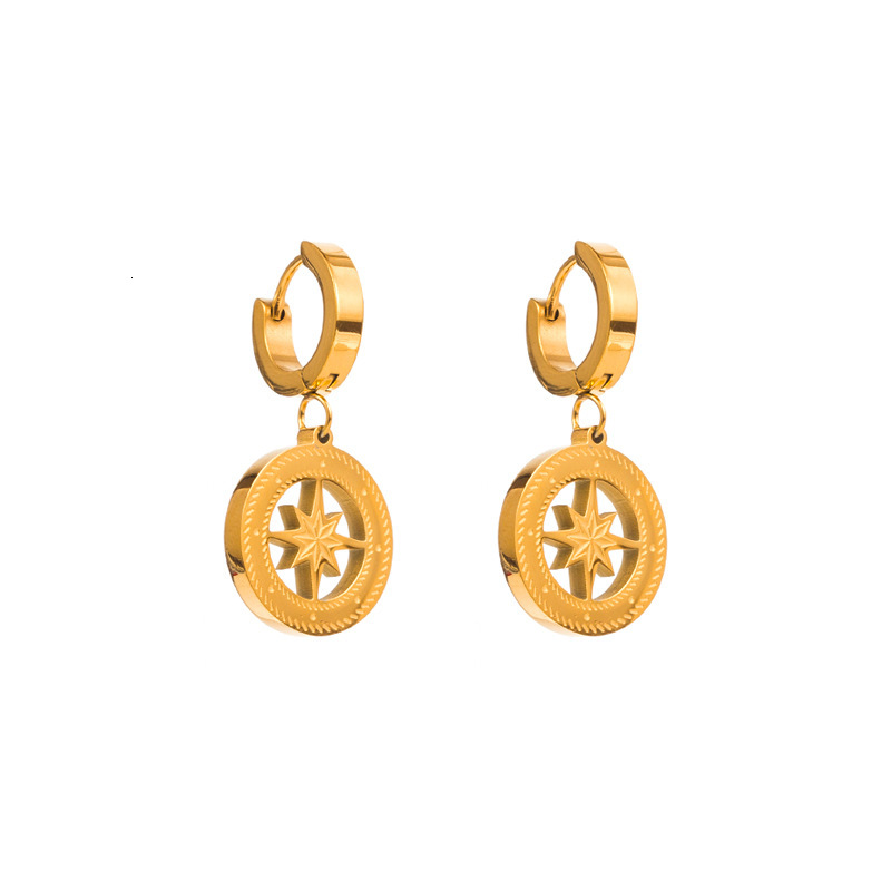 Titanium Steel Butterfly Circular Turquoise Pendant Earrings Free Shipping Designer Luxury Jewelry Fashionable Temperament Hip-hop Ear Accessories