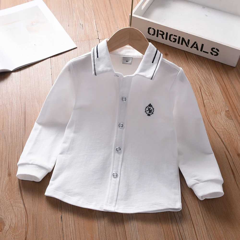 Boys Long Sleeve White Shirt 2-6Y Embroidered Cotton School Clothes Kids Spring Autumn Top X250806