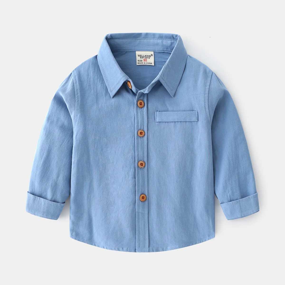 Baby Boys Long Sleeve Shirt Solid Color Boys Bottom Shirt X250806