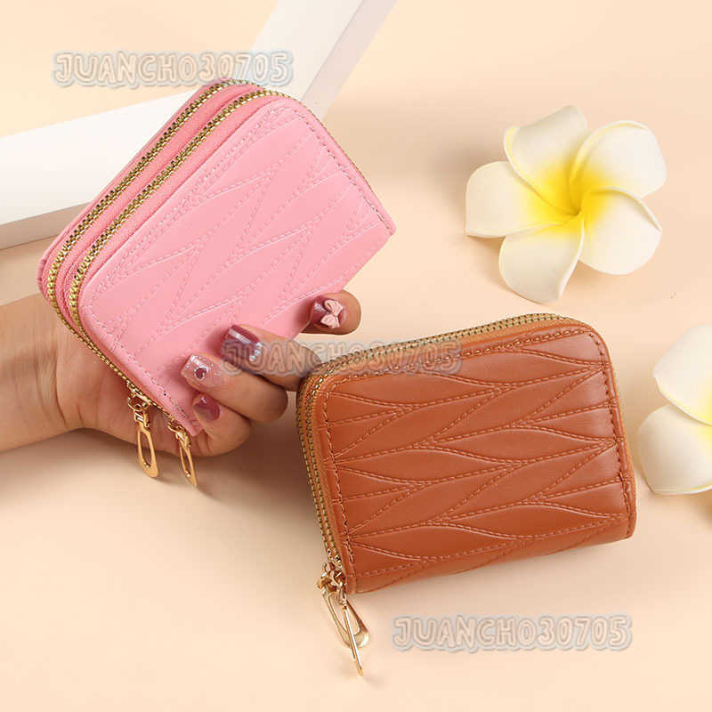 New Trendy Multi-card Slot Zipper Small Wallet Fashionable Large Capacity Card Holder Womens Mini Coin Purse H250806
