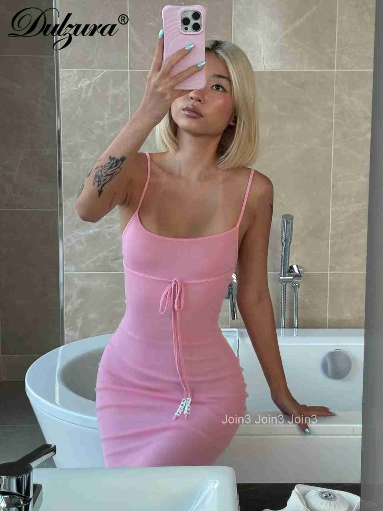 Dulzura WomenS Sleeveless Backless Bodycon Lace Up Cami Maxi Dress Solid Sexy Elegant Long Dress Party Clubwear Summer Clothes