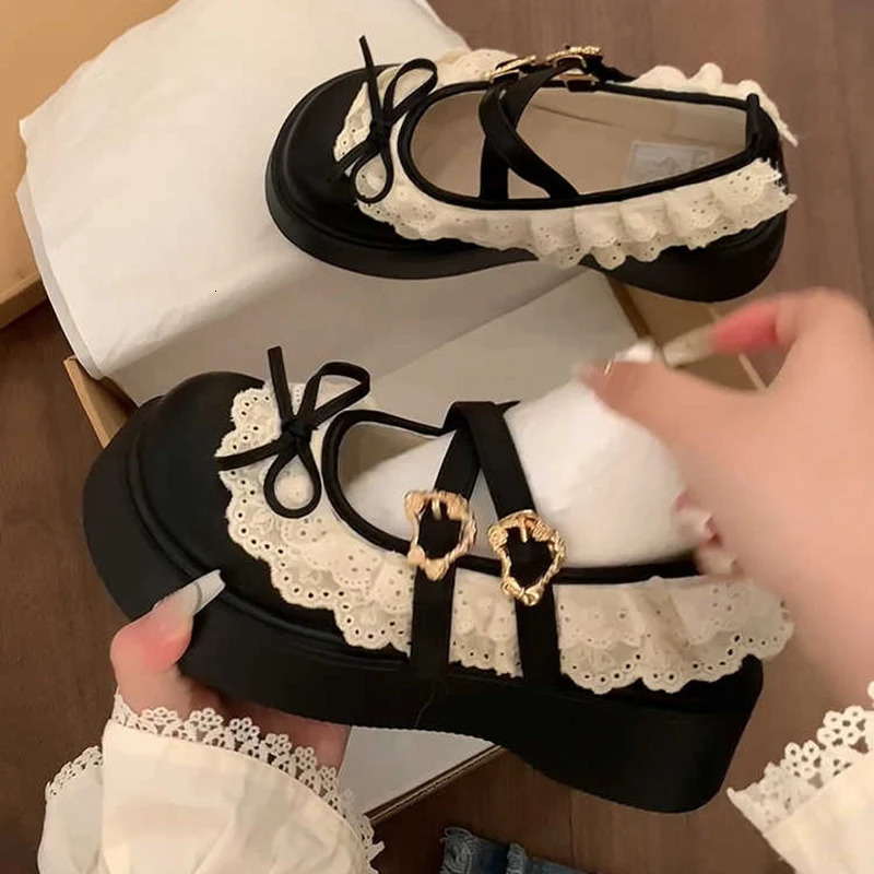 er Womens Mary Jane Shoes with Elegant Butterfly-Knot Thick Heel Fashionable Party Dress Footwear Platform Sandals 250731