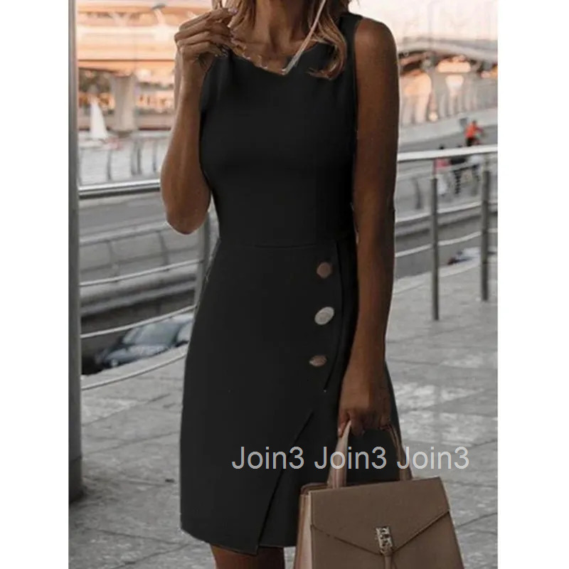 White Elegant Ladies Short Suspender Dress With Round Neck And Sexy Slim Fit Hip Hugging Skirt Pure Ribbon Button Mini Dress New