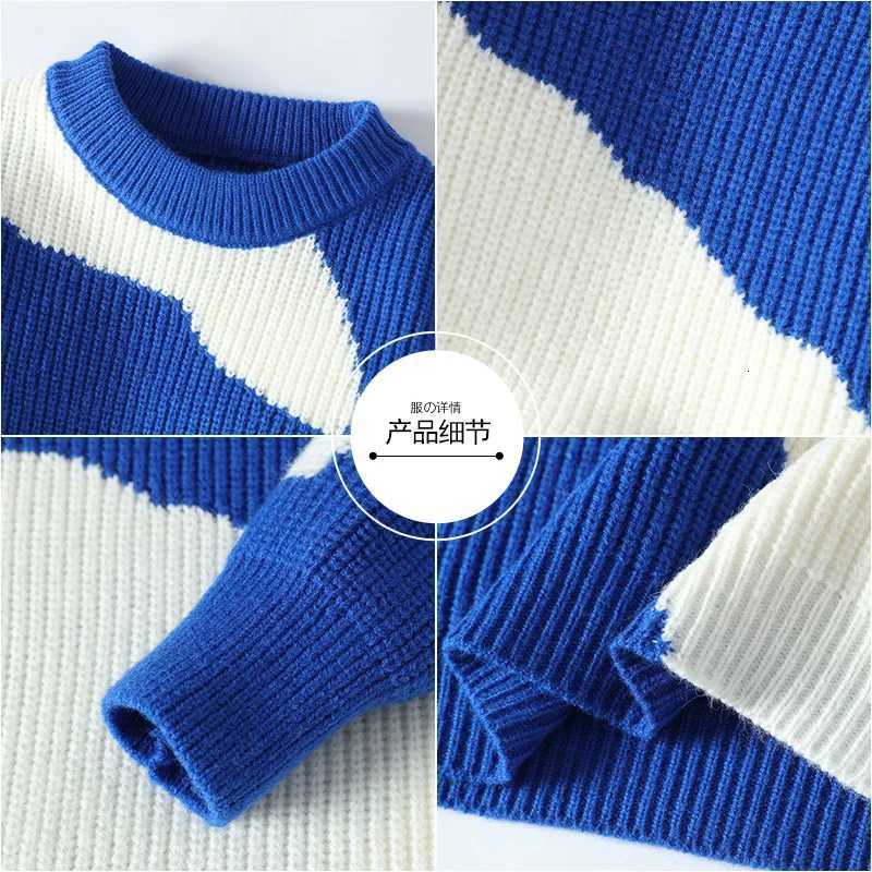 Mens New Autumn Winter Casual Warm Neck Sweater Knit Pullover Tops Mens Casual Streetwear Warm Knitting Pullovers W250806