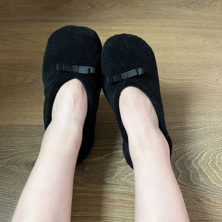 Home Slipper Women Winter Warm Indoor Floor Shoes Flat Fluffy Lazy Female Black house Ballerina Slipper Socks dancing Flipflop 250731