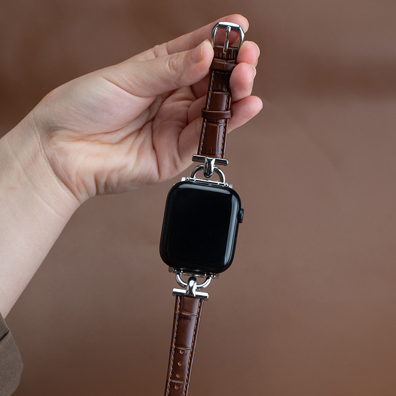 Luxury Womens Wristwatch Band - Leather with a texture similar to bamboo 8/7/6/5/4/3/2/1/se/Ultra Suitable for the entire series