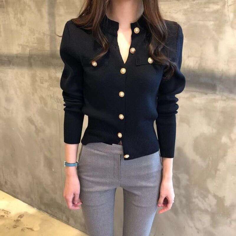 Autumn Long Sleeve Fashion Women Cardigans Sweater Knitted Coat Short Casual Single Breasted Korean Slim Chic Ladies Tops