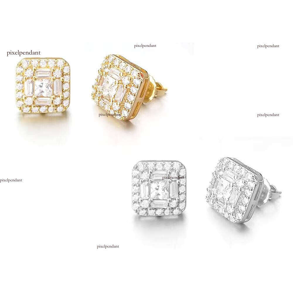 1.16 CTW Fancy Cut Princess Baguette Earrings With GRA Jewelry Fresh Same Design Men's Sier Moissanite Studs