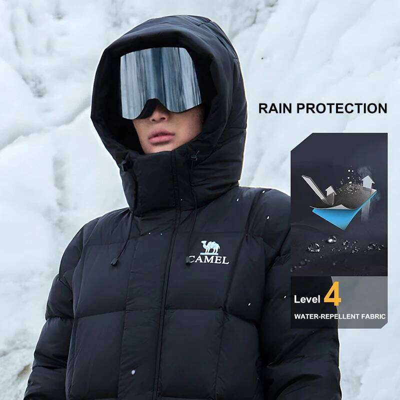 GOLDEN CAMEL Outdoor Long Down Jackets Women 3A Antibacterial Water- Windproof Graphene Coats for Men 2024 Winter