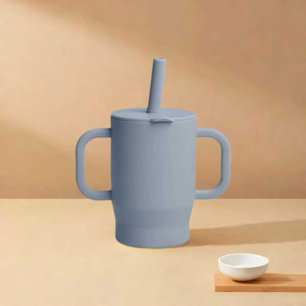 Portable Food Grade Silicone Baby Sippy Cups 180ml Heat-resistant Feeding Cup BPA Free Drop-proof Baby Straw Cup Snack X250806