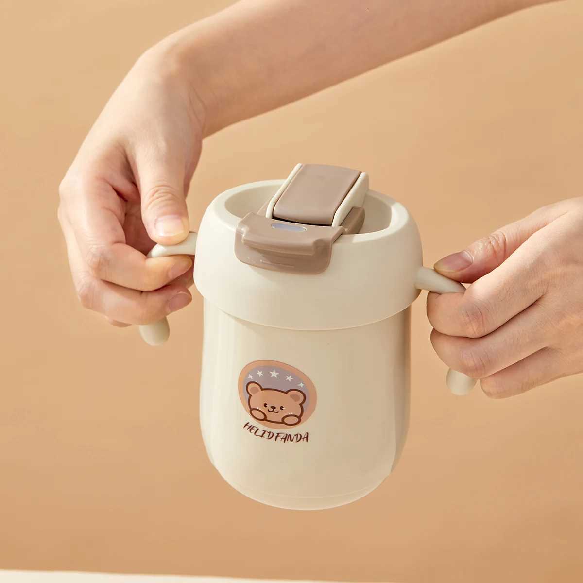 360ml Portable Water Bottle 316 Stainless Steel Double Walled Drinking Bottle Sealed Anti-scalding Straw Cup For Kids X250806