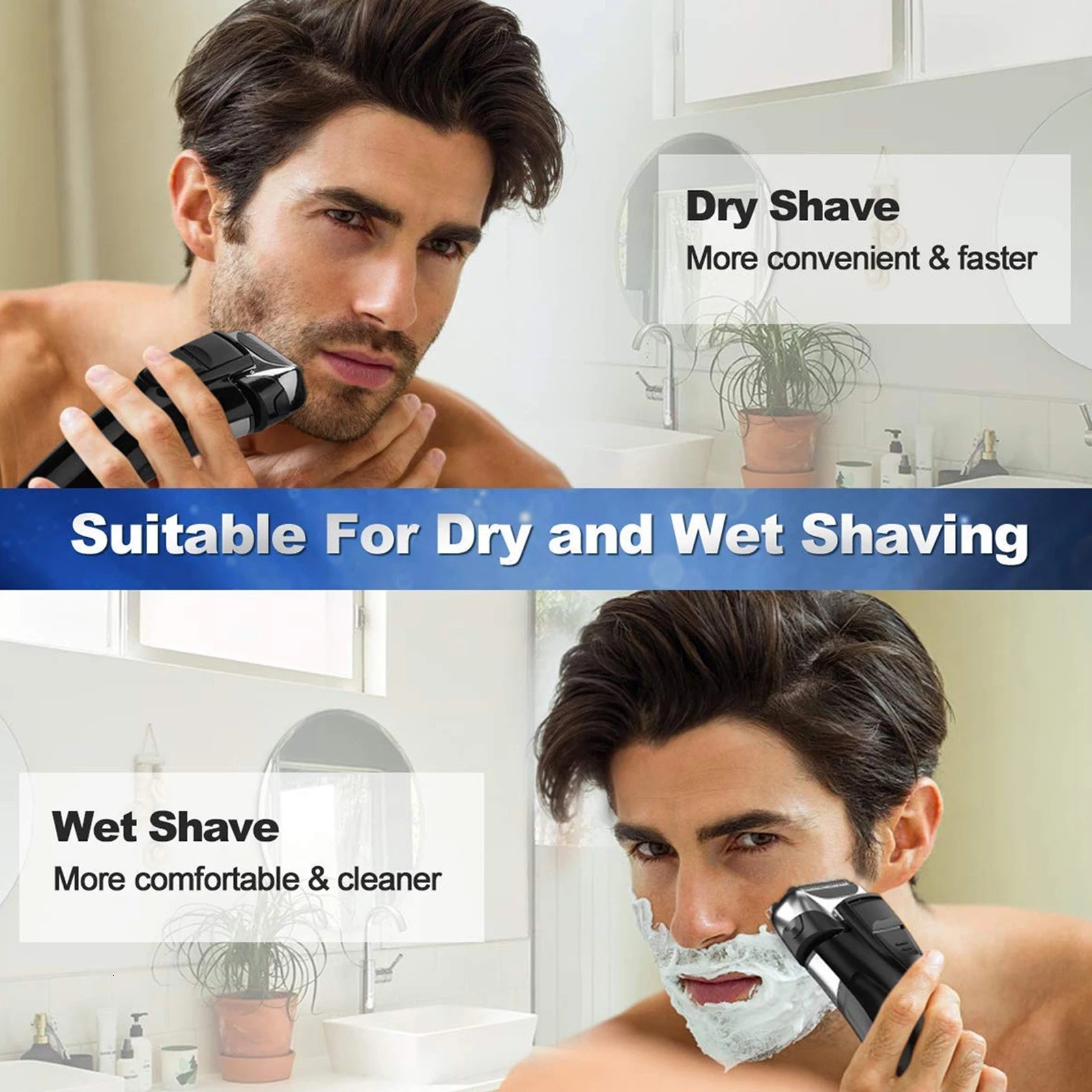 Pop-Up Trimmer Electric Shaver Stainless Steel Shaving Machine Mens 3D Triple Floating Blade Razor Shaver Barber Trimmer FK-605 250805