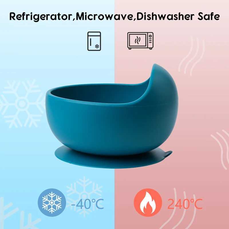 1PC Baby Silicone Bowl With Sucker Soft Material Baby Tableware Baby Food Storage Infant and Young Training Learning To Eat Bowl X250806