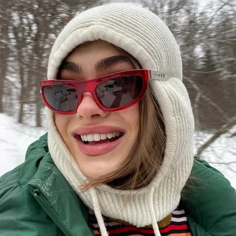 Hot Sale Women Winter Balaclava Cap Hooded Neck Warmer Windproof Knit Hat Outdoor Travel Winter Hat L250806