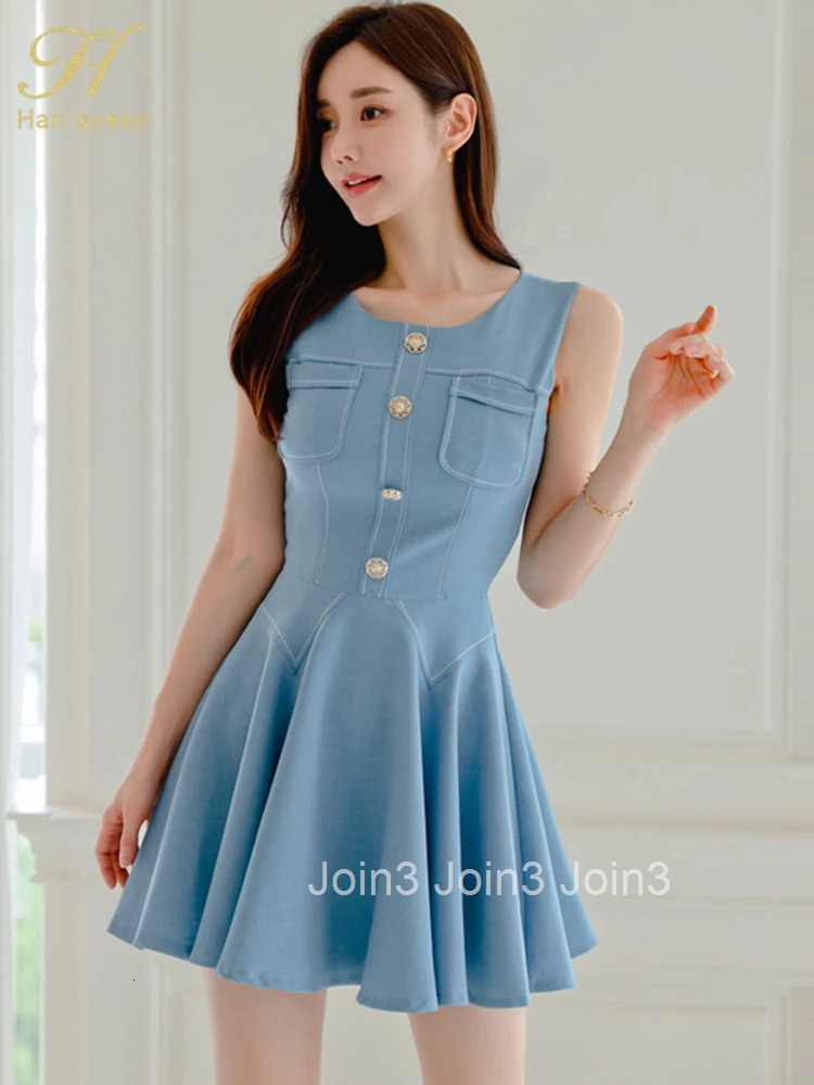 Summer Clothing Elegant Party Dresses Sleeveless Fashion Simple A-Line Vestidos Casual Office Short Dress