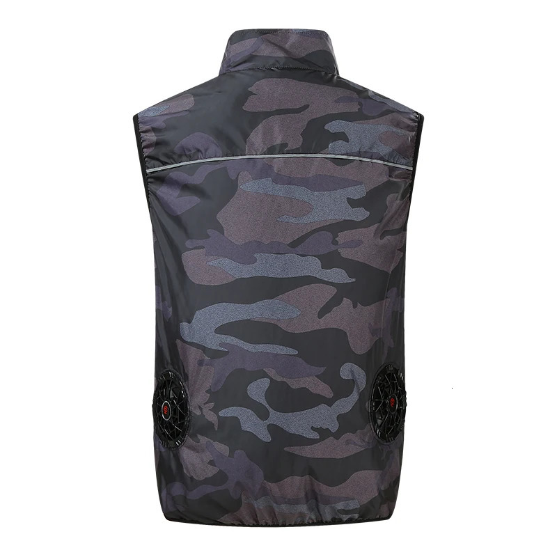 Mens Ice Vest Fan Air Conditioner Clothes Cool Vest Sport USB Rechargeable Cooling Vest Workers Summer Camping Fishing Overalls 250805