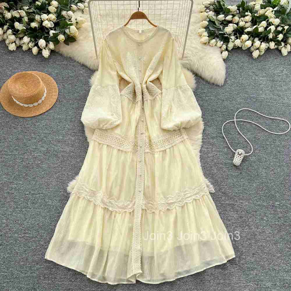 Chic vintage Sexy jacquard Spliced slim Elegant Fairy korean fashion Boho Sundress women clothing Long dress